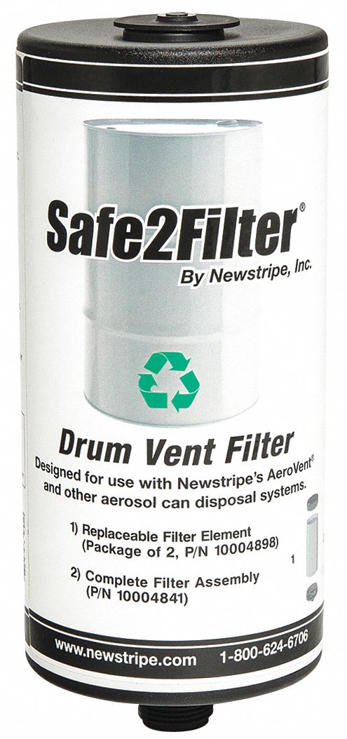 Carbon Filter: 1 Aerosol Recycling Can Capacity, For 2 in to 3 in, For 10 1/2 in