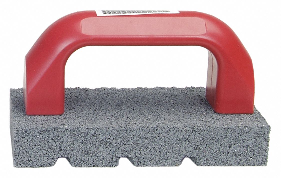 Rubbing Brick: Fluted with Handle, 6" L x 3" W x 1" H, Silicon Carbide, 20 Grit