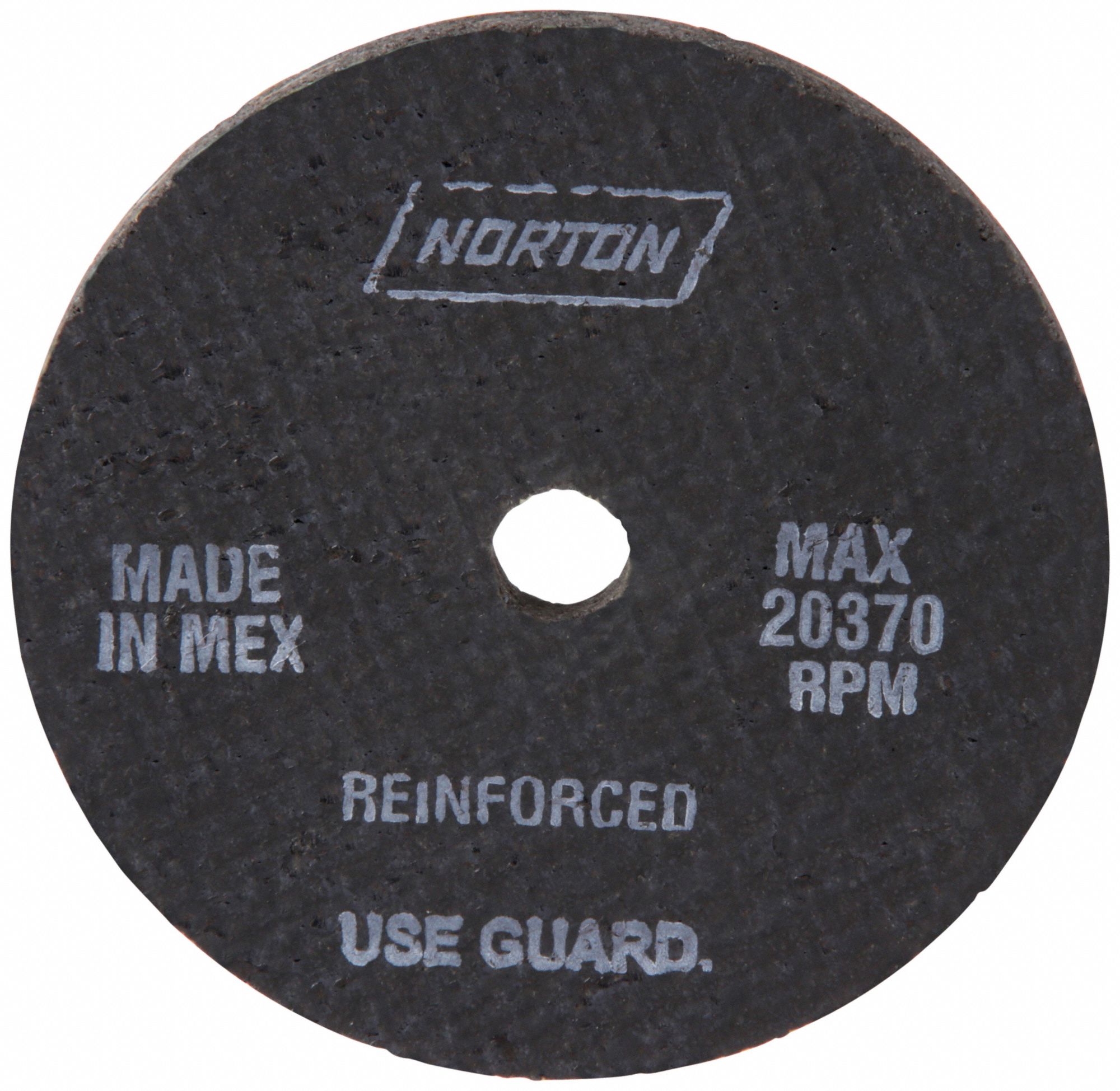 Straight Grinding Wheel: Type 1, 3" x 1/4" x 3/8", 57A364-TB25N