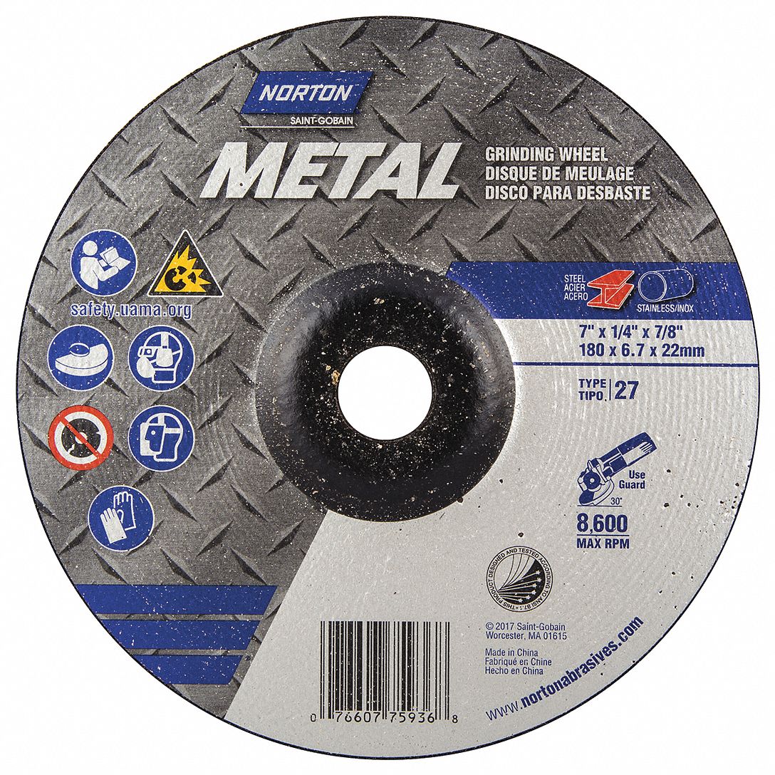 DEPRESSED CENTER WHEEL,7/8IN,UNTHREAD