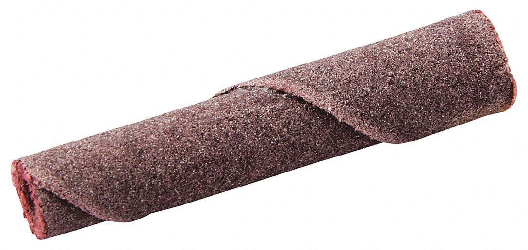 Cartridge Roll: Straight, 1/4 in Dia x 1 1/2 in L, 1/8 in Pilot, Aluminum Oxide, 240 Grit