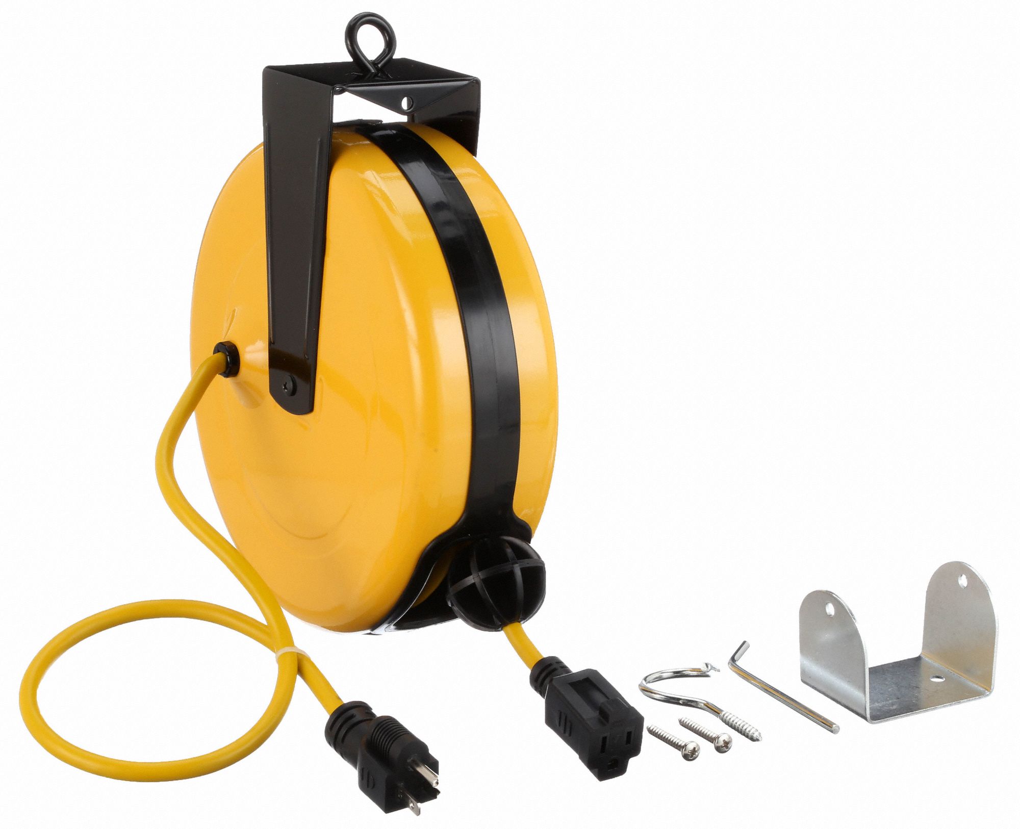 LUMAPRO Extension Cord Reel, Spring Retraction, 125V AC, Single