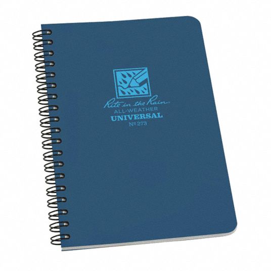 RITE IN THE RAIN, 4-5/8 in x 7 in Sheet Size, Blue, Notebook - 436H08 ...