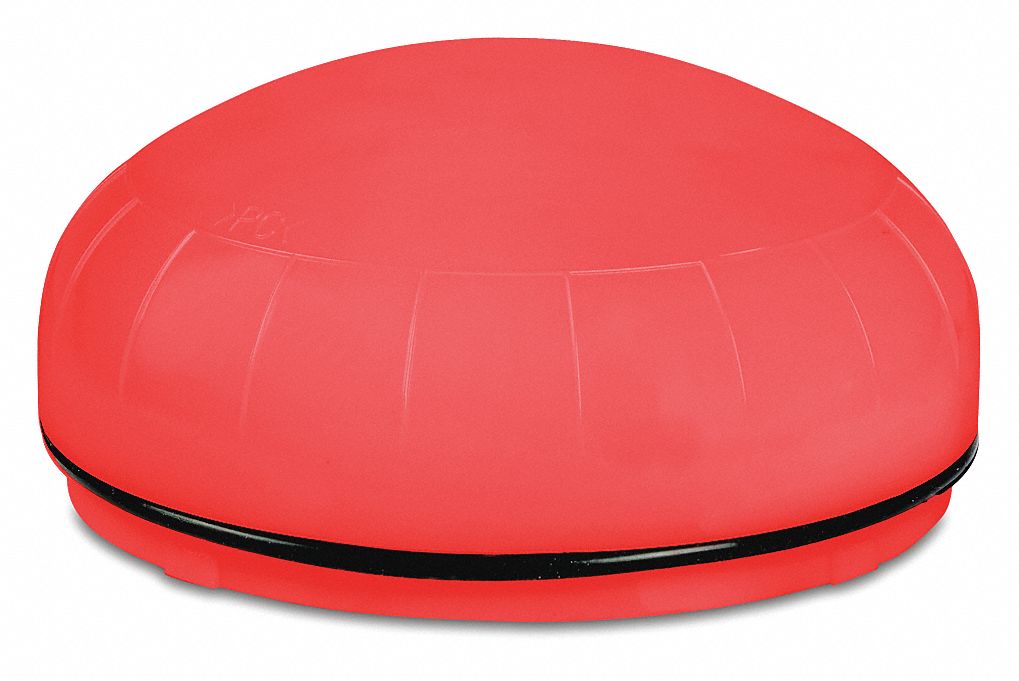 Warning Light: Red, LED, 120 to 240V AC/12 to 24V AC/DC, 3 29/32 in Overall Dia