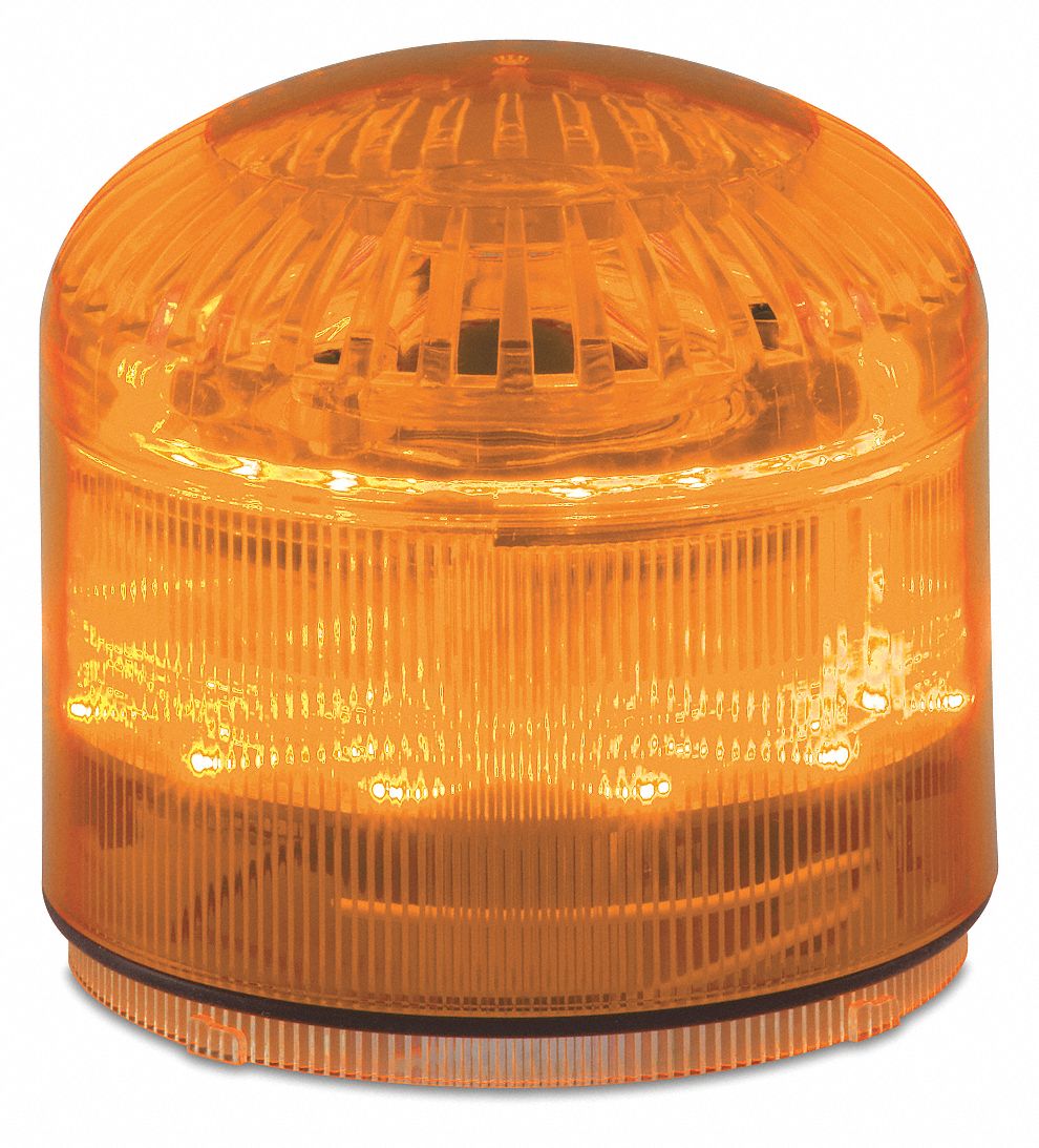 FEDERAL SIGNAL Beacon Warning Sounder Light: Amber, LED, 12 to 24V AC/DC or  120 to 240V AC, Varies