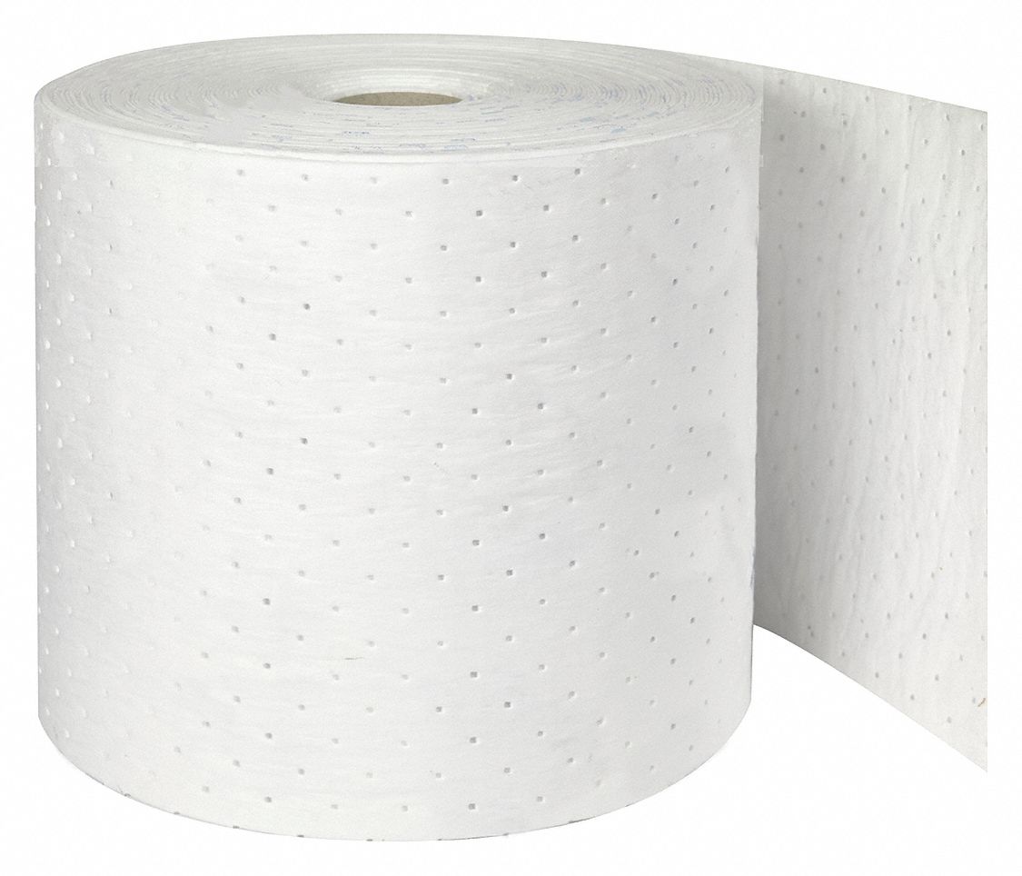 ABSORBENT ROLL, 19 GALLON CAPACITY, 15 X 18 IN PERFORATED SIZE, CASE, WHITE