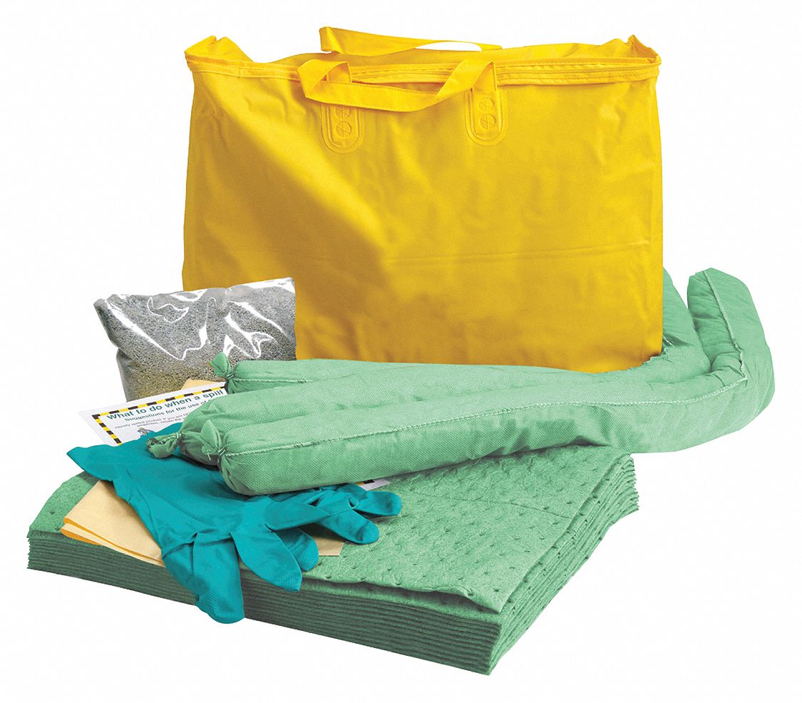 SPILL KIT, 5 GALLON ABSORBED PER KIT, PAIR OF NITRILE GLOVES, SPILL KIT