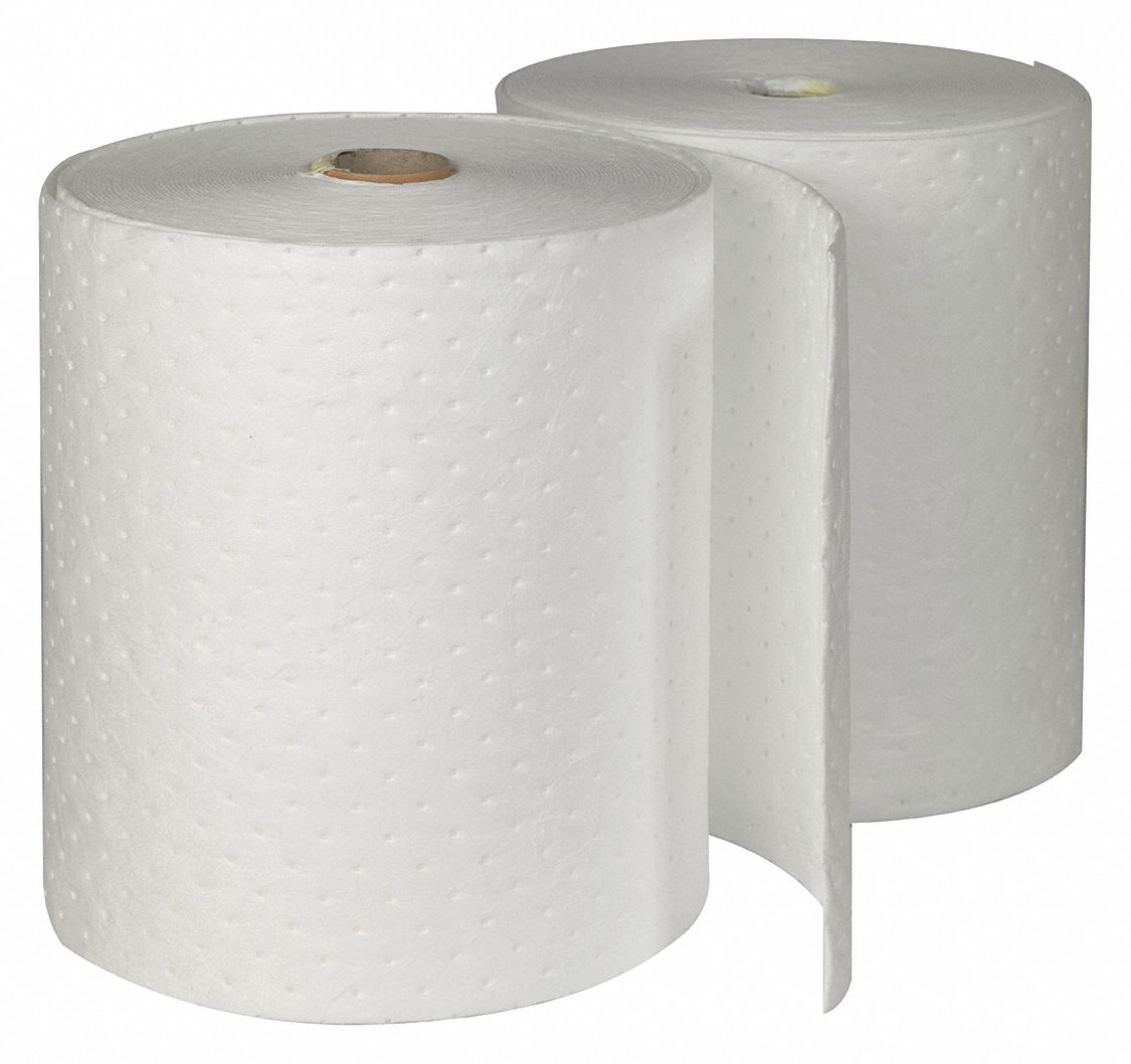 ABSORBENT ROLL, 70 GALLON, NOT PERFORATED, BALE, WHITE, 2 PK