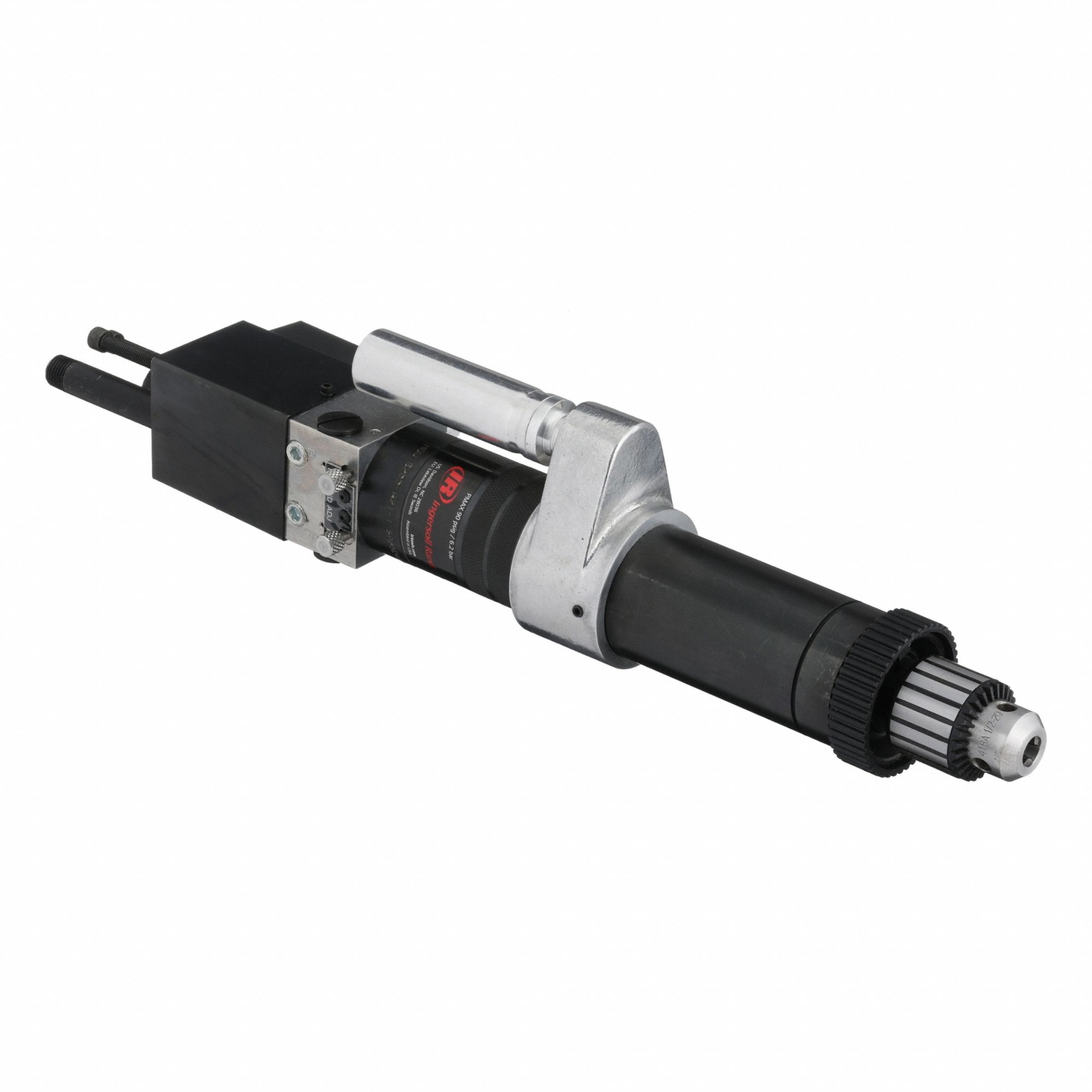 Air-Powered Drill: 3/8 in Chuck, 2, 100 RPM, 0.5 hp, Keyed, Reversible