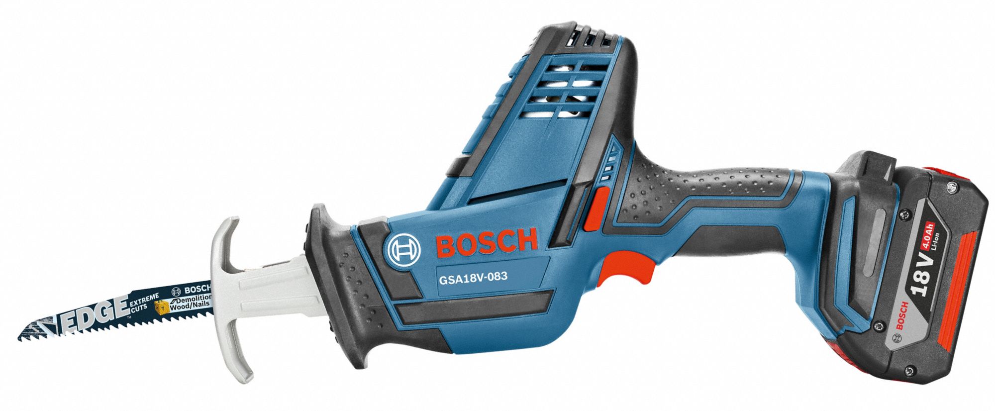 BOSCH Compact, Reciprocating Saw Kit, 13/16 in Stroke Length, 3,050 Max. Strokes per Minute