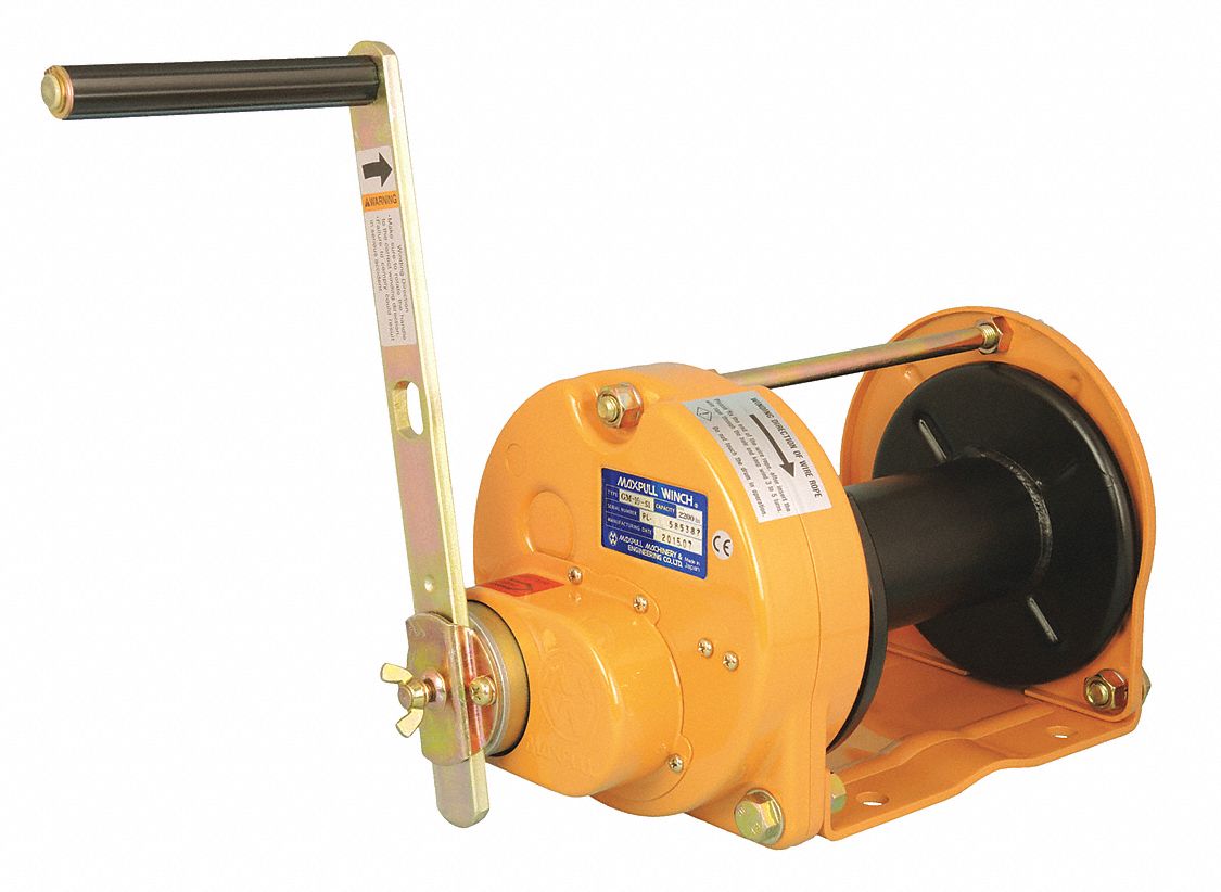 14 23/64 inH Lifting, Pulling Hand Winch with 2,200 lb 1st Layer Load Capacity; Brake Included: Yes