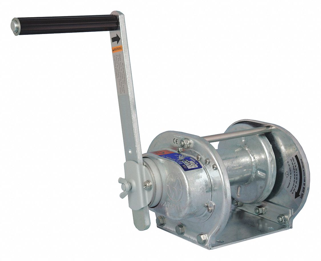 13 15/64 inH Lifting, Pulling Hand Winch with 220 lb 1st Layer Load Capacity; Brake Included: Yes