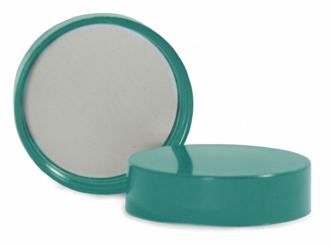 Cap, 18 mm Dia, Green, PK500