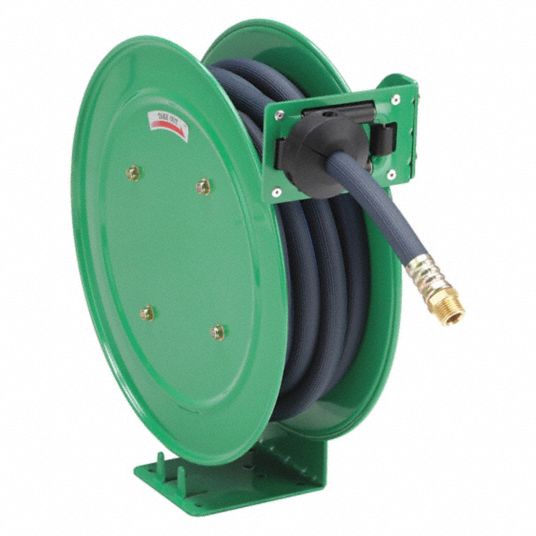 25 ft (1/2 in I.D.), 1/2 in MNPT, Spring Return Hose Reel - 437J22