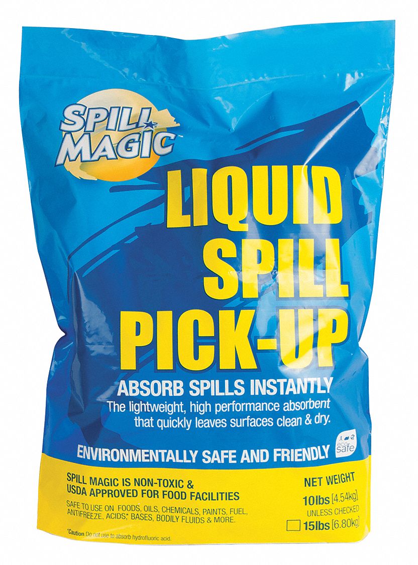 SPILL MAGIC Absorbent Powder, Universal, Perlite, 15 lb 437J9397115