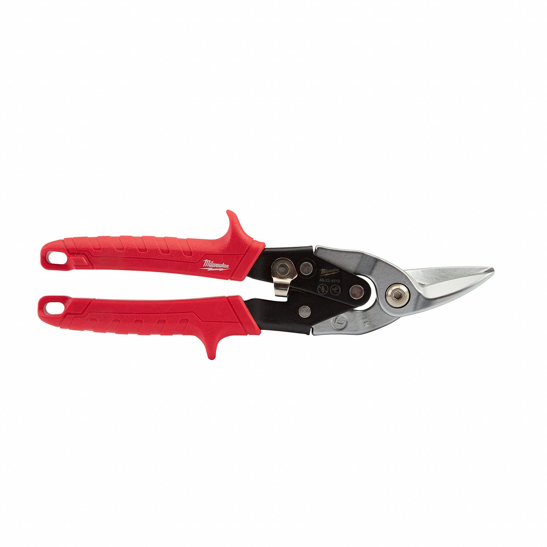 Aviation Snip: Left/Straight, 10 in Overall Lg, 5 in Cutting Lg, Steel, Plastic, Plastic