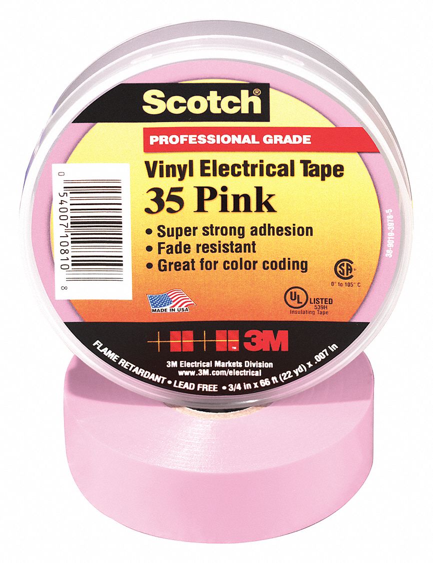 Gen Purpose, 3M™, Insulating Electrical Tape 437L0735Pink3/4x66FT