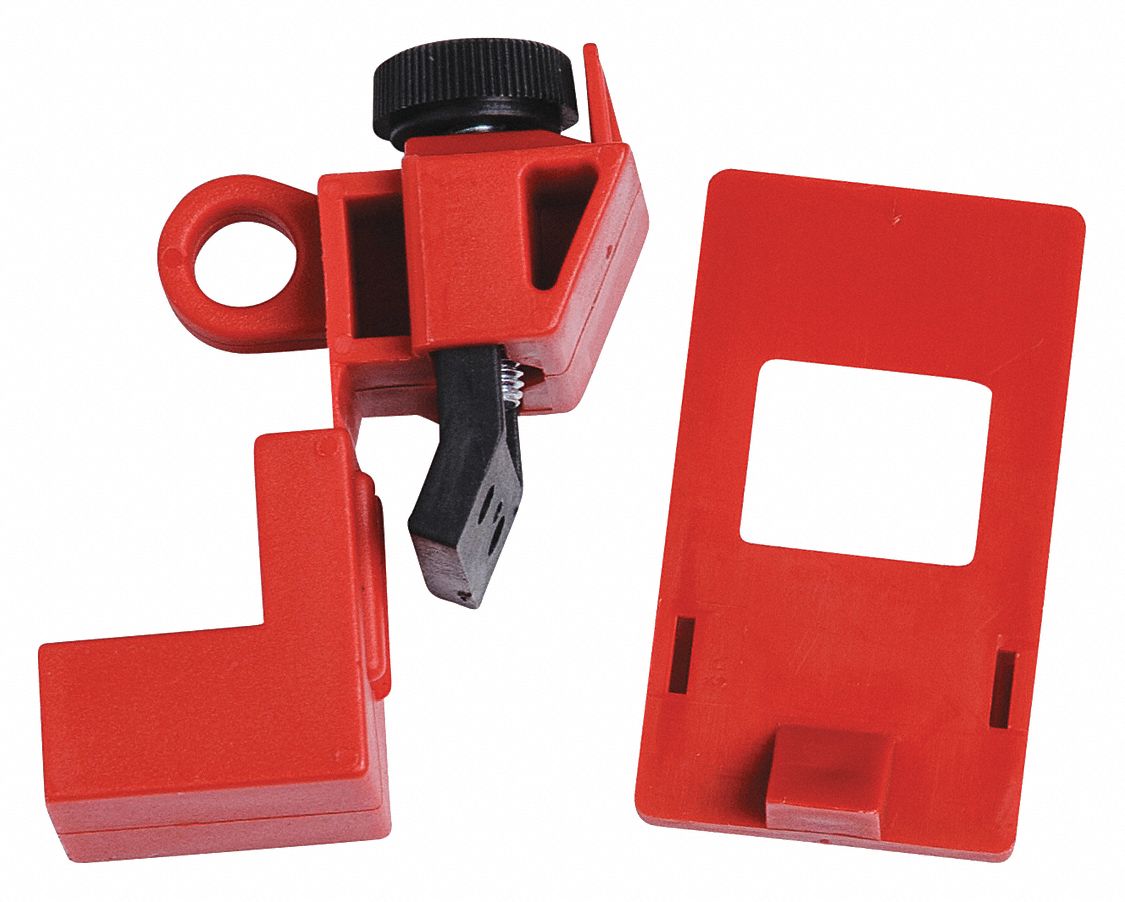 CIRCUIT BREAKER LOCKOUT, CLAMP-ON, FOR 120/277V AC VOLT, FOR SINGLE POLE CIRCUIT BREAKER