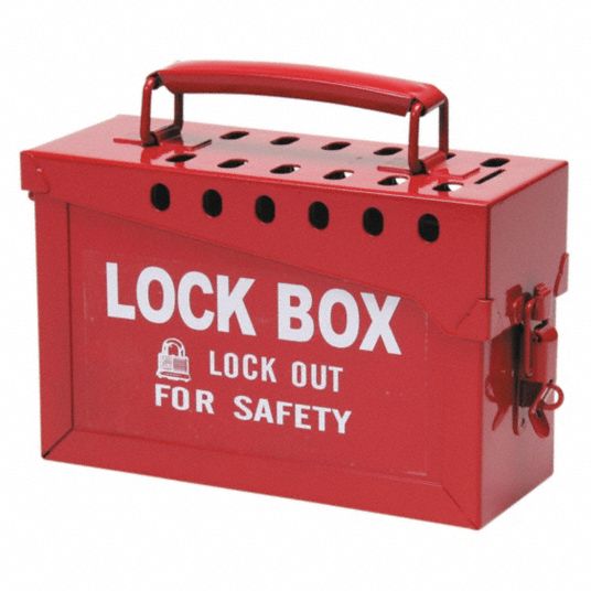 CONDOR, Steel, Red, Group Lockout Box - 437R32|7820 - Grainger