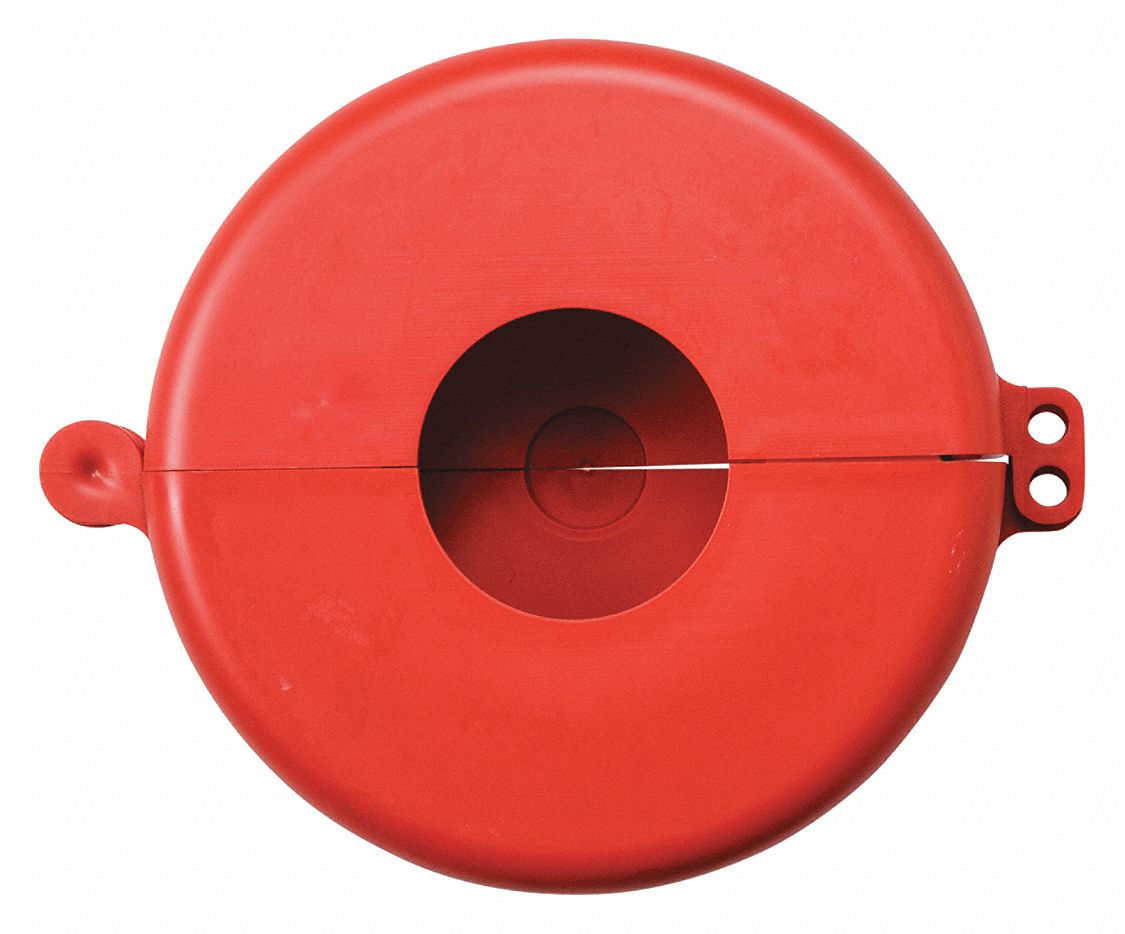 Gate Valve Lockout: For 6 1/2 in Max Hand Wheel Dia, For 5 in Min Hand Wheel Dia, Red