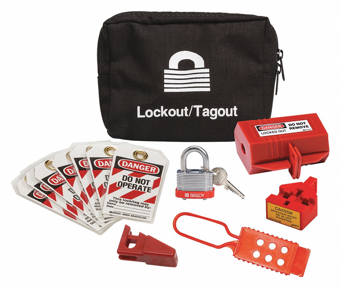 Portable Lockout Kit, Black, 6" H