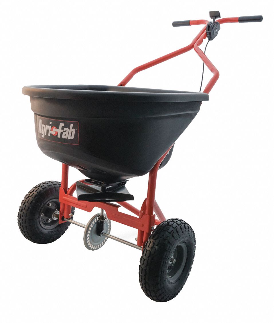 AGRIFAB Push Spreader, 110 lb Capacity, Pneumatic Wheel Type, Broadcast Drop Type 437R8745