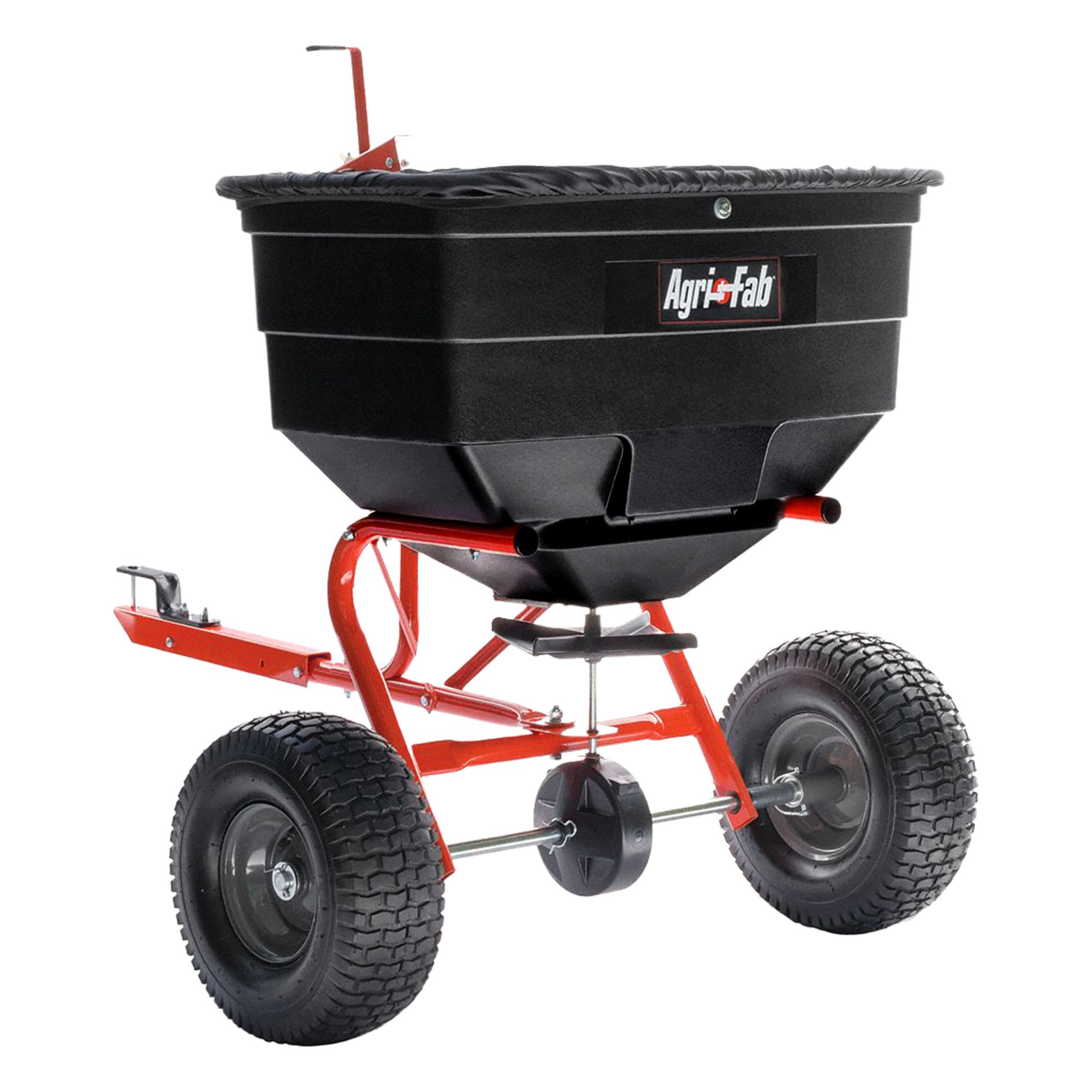 Tow-Behind Spreader: 175 lb Capacity, 12 ft Spread Wd, Polyethylene Hopper, Steel Frame