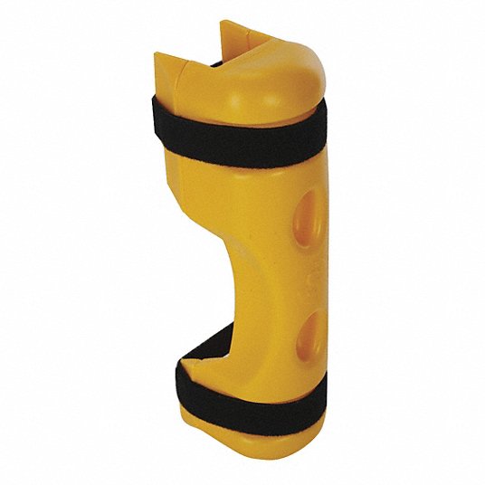 Pallet Rack Guard: Strap-On, On Upright, 3 in x 5 in x 18 in, Polymer, Yellow