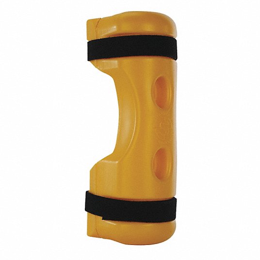 Pallet Rack Guard: Strap-On, On Upright, 4 in x 6 in x 18 in, Polymer, Yellow