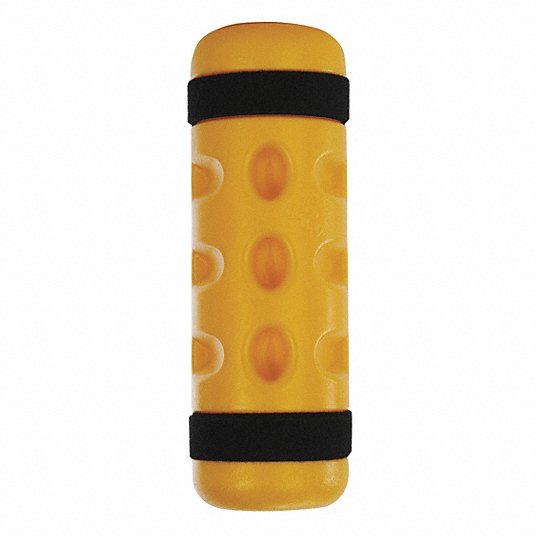 Pallet Rack Guard: Strap-On, On Upright, 3 in x 6 in x 18 in, Polymer, Yellow