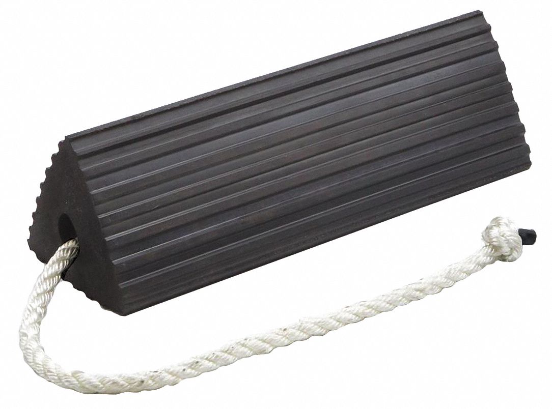 WHEEL CHOCK, F/ AIRCRAFT, SINGLE WHEEL, BLACK, 5 X 4 1/2 X 21 IN, RUBBER