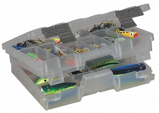 COMPARTMENT BOX, 10⅞ IN X 7½ IN X 2¾ IN, CLEAR, 30 COMPARTMENTS, SNAP, PLASTIC