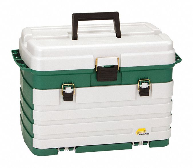 SMALL PARTS STORAGE SYSTEM, 20¾ IN X 11½ IN X 13⅞ IN, GREEN/SILVER, 4 DRAWERS