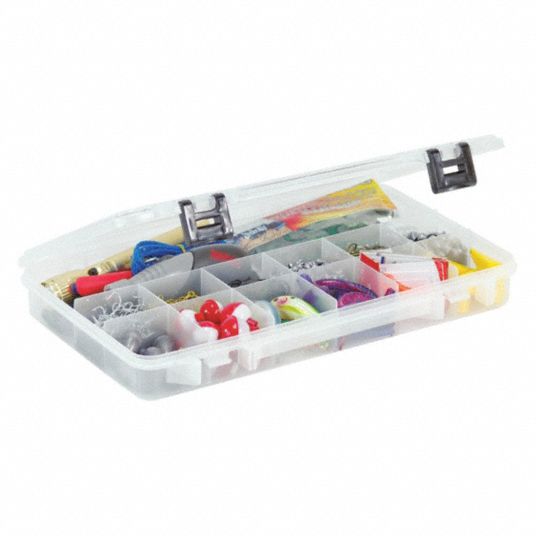 PLANO MOLDING, 14 in x 9 1/4 in x 1 7/8 in, Clear, Compartment Box -  437T87|2371304 - Grainger