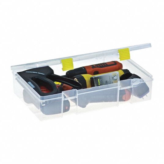 PLANO MOLDING, 14 in x 9 1/8 in x 3 1/4 in, Clear, Storage Box - 437T92 ...