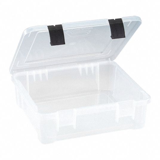 PLANO MOLDING Storage Box: 16 in x 5 1/4 in, Clear, 1 Compartments, Latch