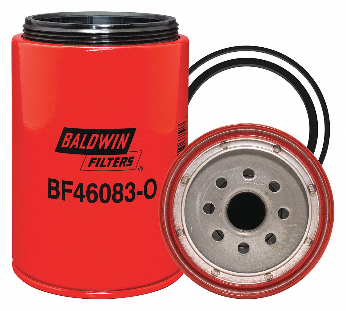 Fuel Filter: Spin-On, 4 1/2 in Outside Dia, 1"-14 Thread Size, Cellulose