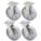 STANDARD PLATE CASTER KIT, 8 IN WHEEL DIAMETER, 5000 LB, 9½ IN MOUNTING H, 4 PK