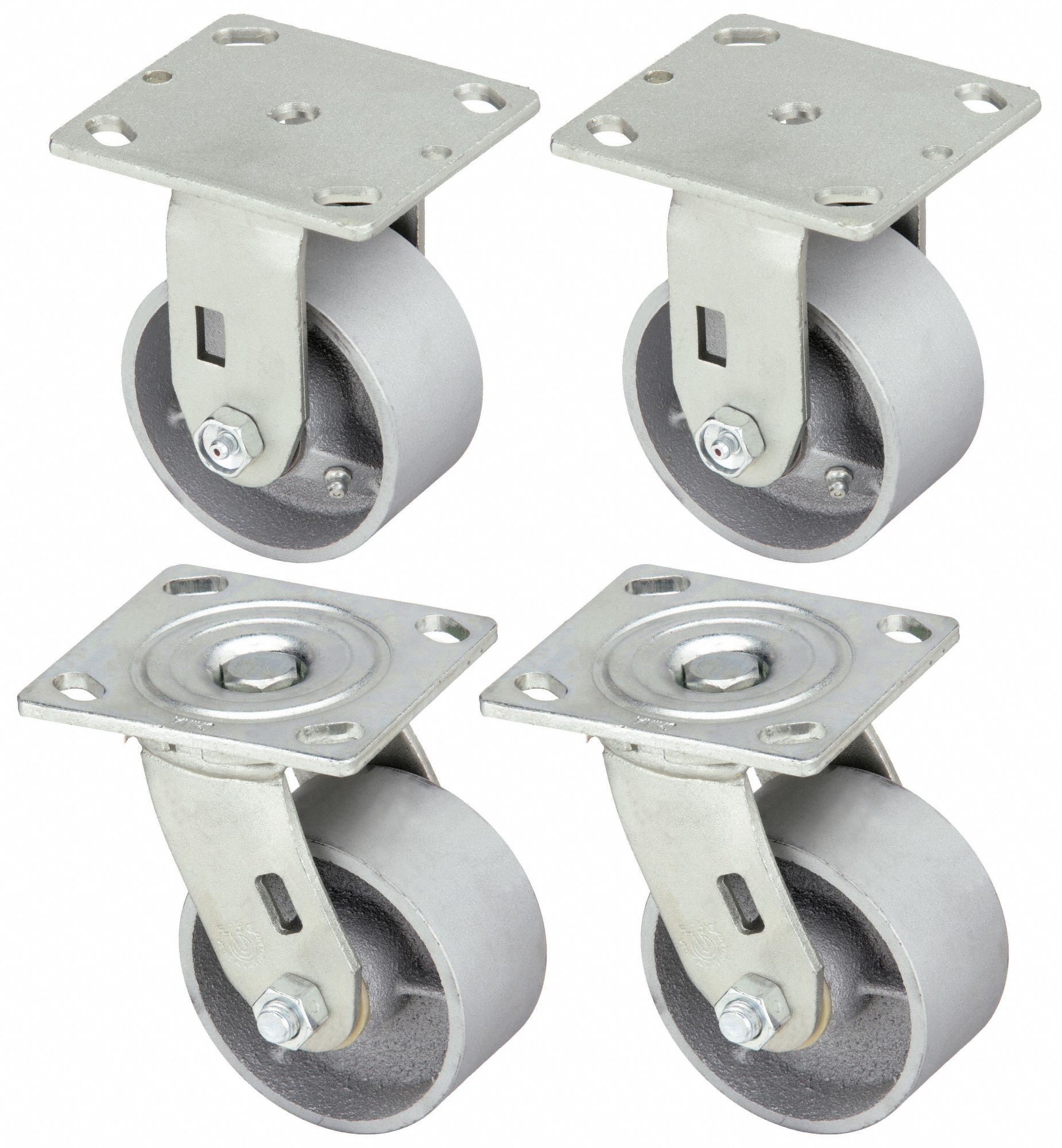 STANDARD PLATE CASTER,SWIVEL/RIGID,PK4