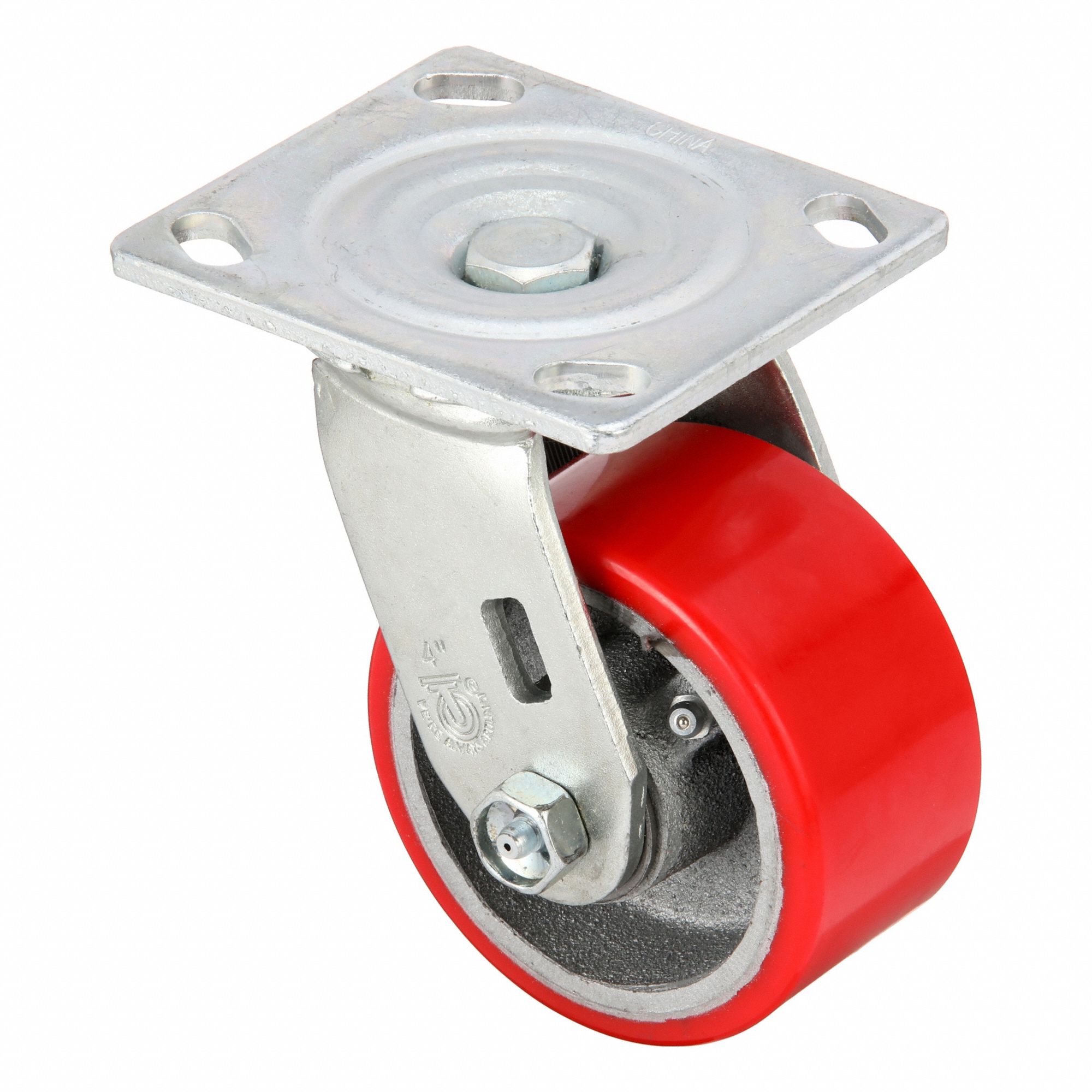 STANDARD PLATE CASTER KIT, 4 IN WHEEL DIAMETER, 3200 LB, 5&frac12; IN MOUNTING H, 4 PK