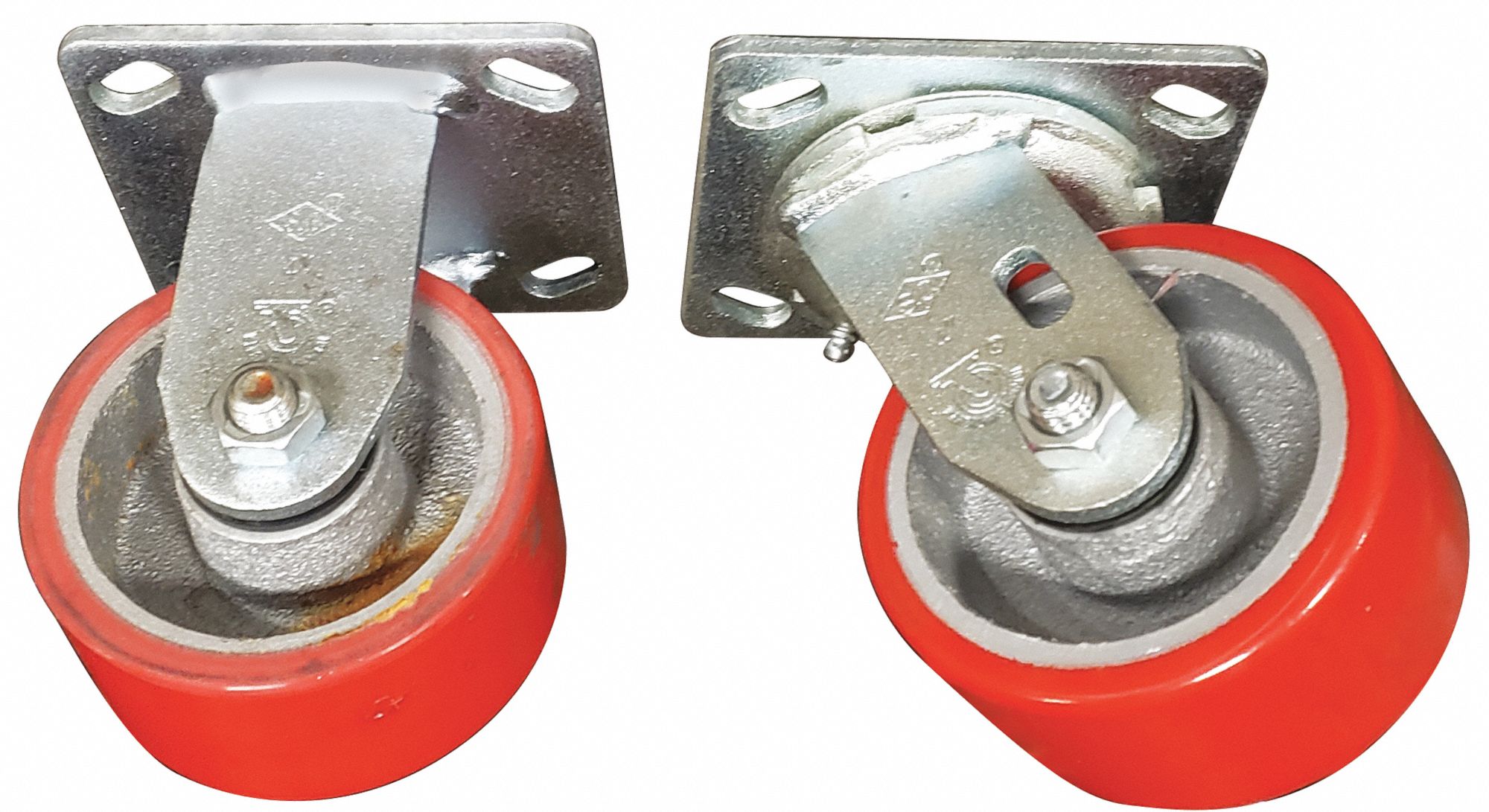 STANDARD PLATE CASTER KIT, 4 IN WHEEL DIAMETER, 3200 LB, 5½ IN MOUNTING H, 4 PK