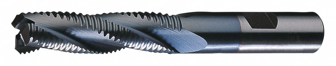 Roughing End Mill: Cobalt, TiCN Coated, 4 Flute, Coarse Pitch, 3/8" Mill Dia, 1-1/2" LOC