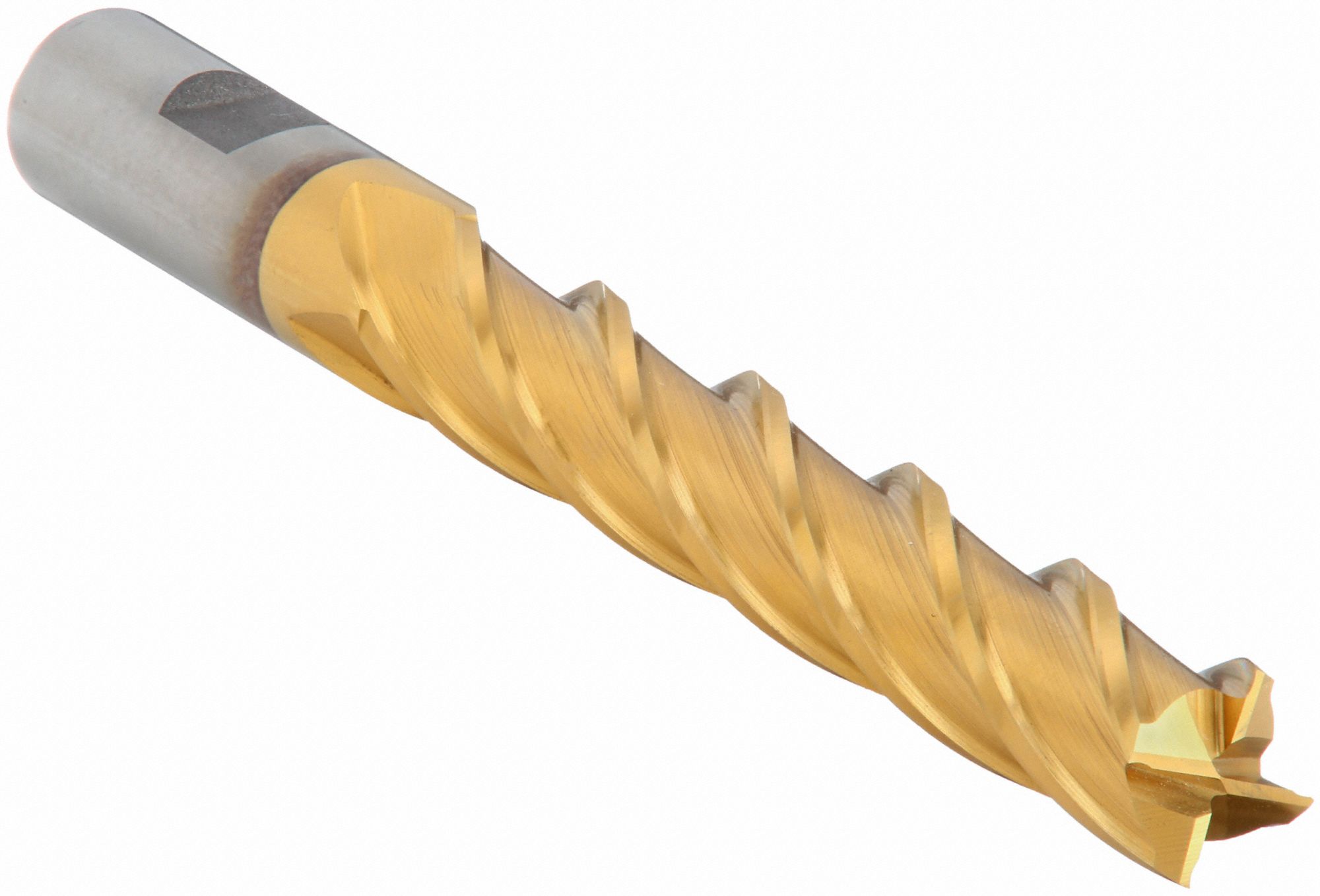 Square End Mill: Cobalt, TiN Coated, 4 Flute, 1" Mill Dia, 4" LOC, 6-1/2" OAL