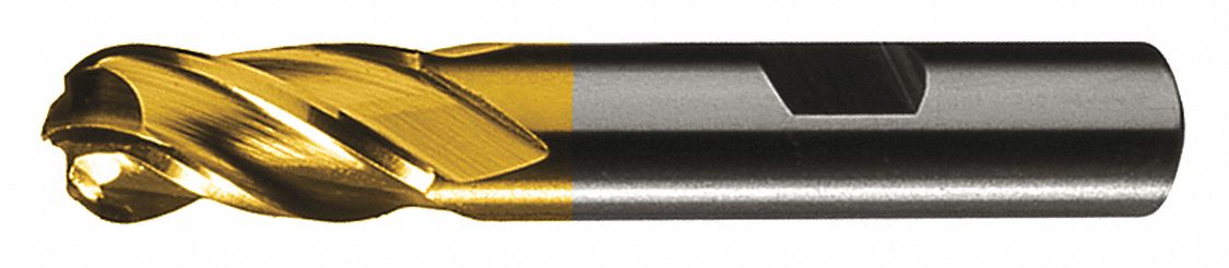 Ball End Mill, Single End, 5/16", Cobalt