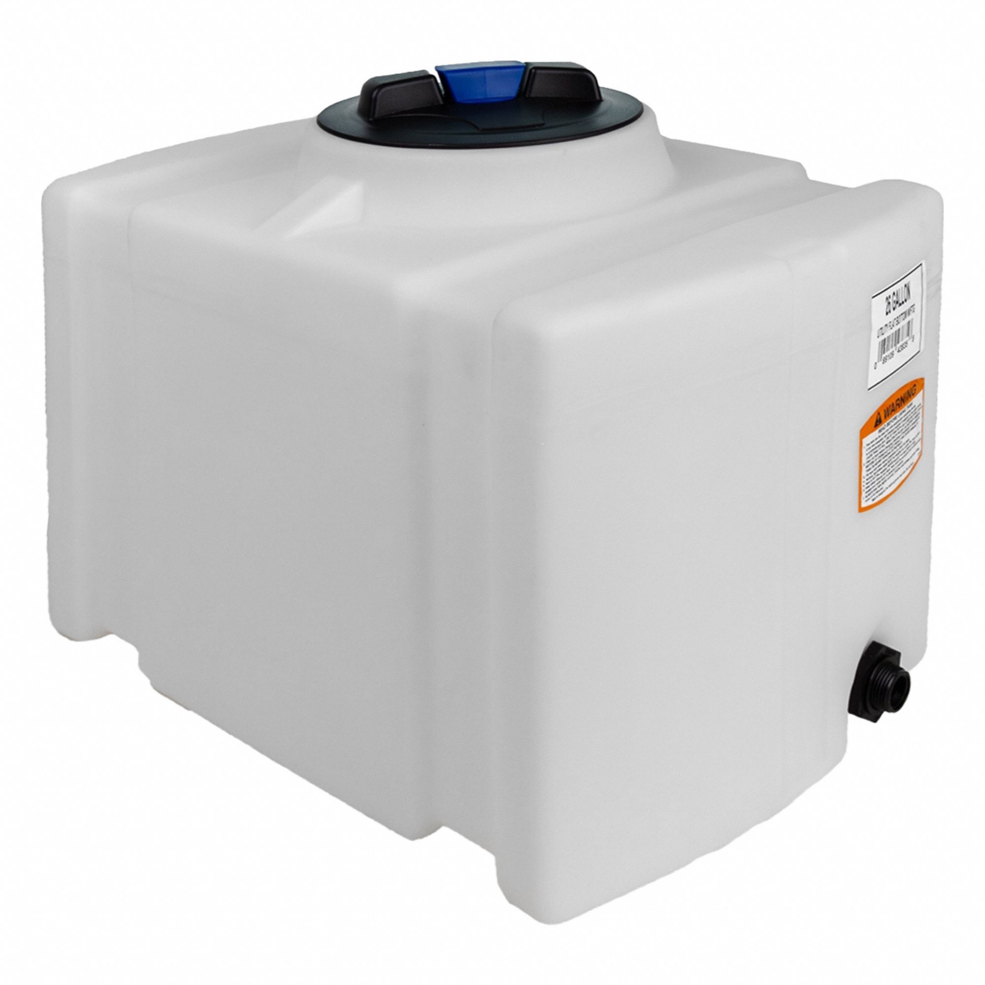 Utility Tank: 45 gal, Closed Top, 38 in x 18 in, 5 in Fill Opening Dia, 22 in