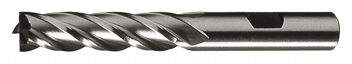 Square End Mill: High Speed Steel, 6 Flute, 1-1/2" Mill Dia, 4" LOC, 6-1/2" OAL