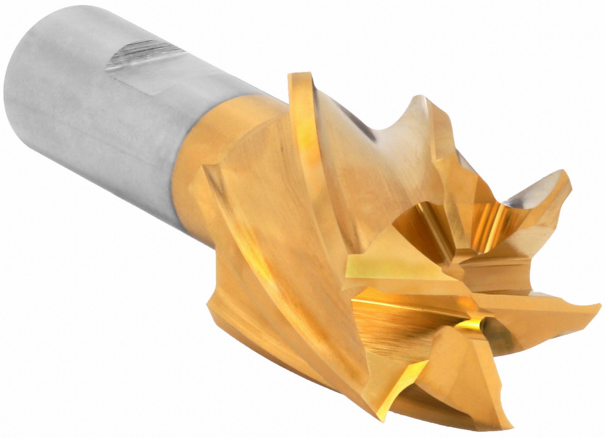 Square End Mill: High Speed Steel, TiN Coated, 6 Flute, 1-1/2" Mill Dia, 1-3/8" LOC