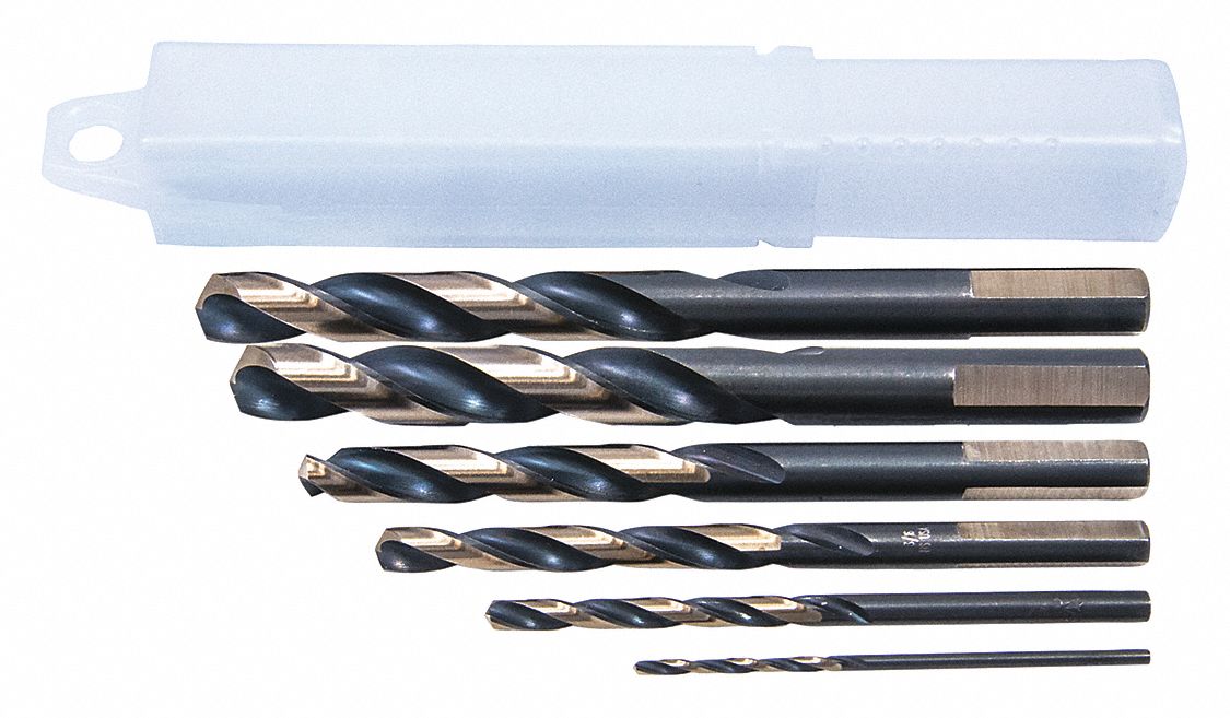 CLELINE, 1/16 in Smallest Drill Bit Size, 6 Drill Bits, Mechanics