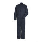 MEN'S BUTTON-FRONT COTTON COVERALLS, M, 40½ X 42 IN, NAVY, SAFETY STITCHED