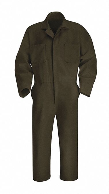 Mns L/S Brown Action Back: 2XL ( 50 1/2 in x 52 in ), Brown, Regular, Cotton/Polyester